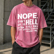 NOPE NOT GOING to HELL Vintage Washed T-Shirt in Red