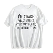 Premium I'm Awake Cotton T-Shirt in White