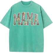 Hunting Mama Camo Western Mom Camo vintage washed oversized T-shirt in Blue
