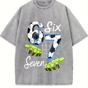 Six Seven Soccer Vintage Washed T-Shirt in Gray