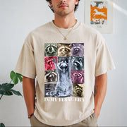In My Feral Era Raccoon Animal Meme Racoons Team Trash Vintage Washed T-Shirt in Beige