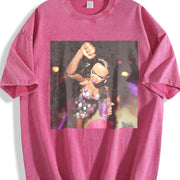 Party Glam Doll Dancing Vintage Washed T-Shirt in Red