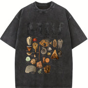 Man I Love Fossils Vintage Washed T-Shirt in Black