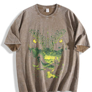 Fierce Green Tiger Vintage Washed T-Shirt in Brown