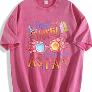 Magical Glasses Wizard Movie Vintage Washed T-Shirt in Red