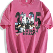 New York 205 City Dreams Vintage Washed T-Shirt in Red