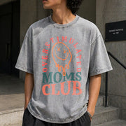 Overstimulated Moms Club Vintage Washed T-Shirt in Gray