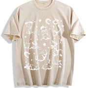 ® Cowboy Cats Retro Y2k Western Cats Vintage Washed T-Shirt in Beige