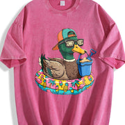 Vibes Duck Lover Vintage Washed T-Shirt in Red