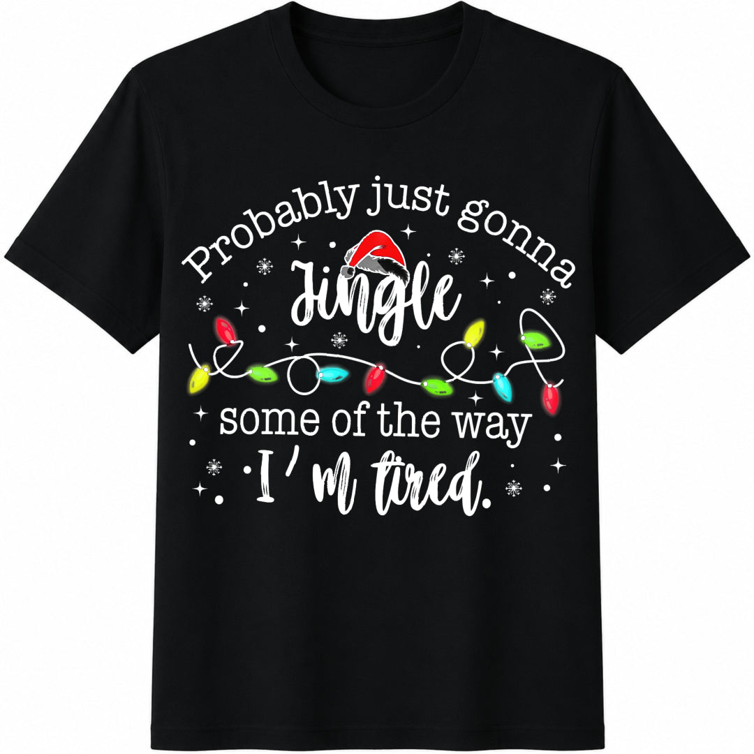 Christmas Xmas Cotton T-Shirt in Black