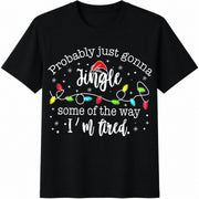 Christmas Xmas Cotton T-Shirt in Black