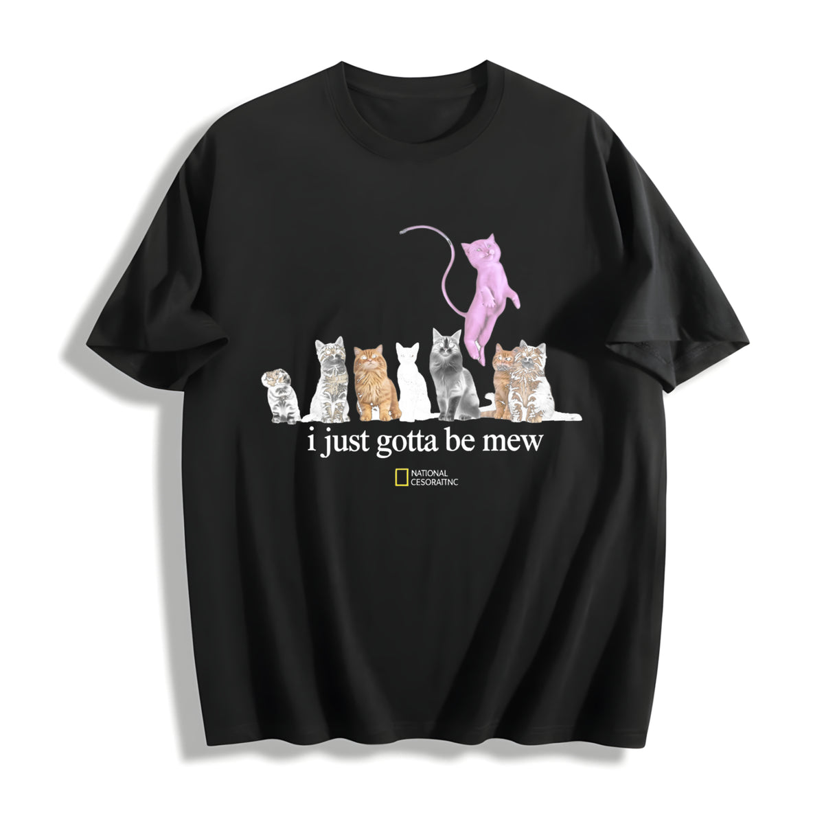 I Just Gotta Be Mew Cotton T-Shirt in Black