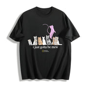 I Just Gotta Be Mew Cotton T-Shirt in Black