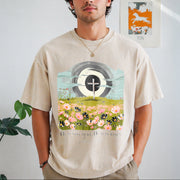 Christian Easter He Is Risen Vintage Washed T-Shirt in Beige