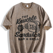 The Knuckle Sandwich Bar and Grill Vintage Washed T-Shirt in Brown