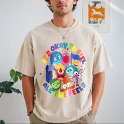 It's Okay to Feel All the Feels Vintage Washed T-Shirt in Beige