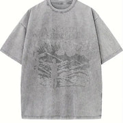 Visualize Industrial Collapse Vintage Washed T-Shirt in Gray