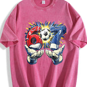 67 Soccer Goalkeeper Vintage Washed T-Shirt in Red