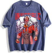 Thragg The Conqueror Viltrumite War - Invincible Comic TV vintage washed oversized T-shirt in Blue