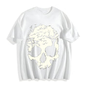 Halloween Loose- Knit Cotton T-Shirt in White
