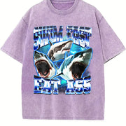 Swim Fast Eat A... Vintage Washed T-Shirt in Purple