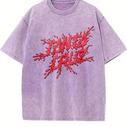 Shark Mouth Tank Retro Skate Sleeveless Vintage Washed T-Shirt in Purple