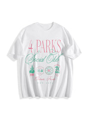 Retro 4 Park Social Club Orlando Florida Cotton T-Shirt in White