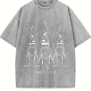 1800s Christmas Elf Vintage Washed T-Shirt in Gray