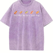Bad Day to Be a Hotdog Vintage Washed T-Shirt in Purple