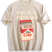 Pass Me A Fridge Cig Diet Coke Lover Beverage Humor vintage washed oversized T-shirt in Beige