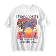 Undiagnosed Dolphin Cotton T-Shirt in White
