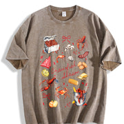 Crawfish Season Boil Girly Vintage Washed T-Shirt in Brown