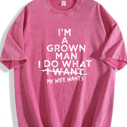 I Do What My Wife Wants Vintage Washed T-Shirt in Red