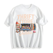 Thrift Store a for Secondhand Enthusiasts Cotton T-Shirt in White