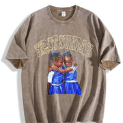 First Sunday Friendship Vintage Washed T-Shirt in Brown