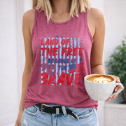 Custom Land of the Free Because of the Brave Women's Color Cotton Tank Top in Red