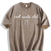 Aunts Club Cute Auntie Vintage Washed T-Shirt in Brown