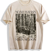 N0ah Kahannn 2 SIDES Vintage Washed T-Shirt in Beige