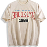 Williamsburg Brooklyn 1986 Sleeveless Tank Vintage Washed T-Shirt in Beige