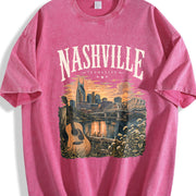Nashville Tennessee Vintage Washed T-Shirt in Red