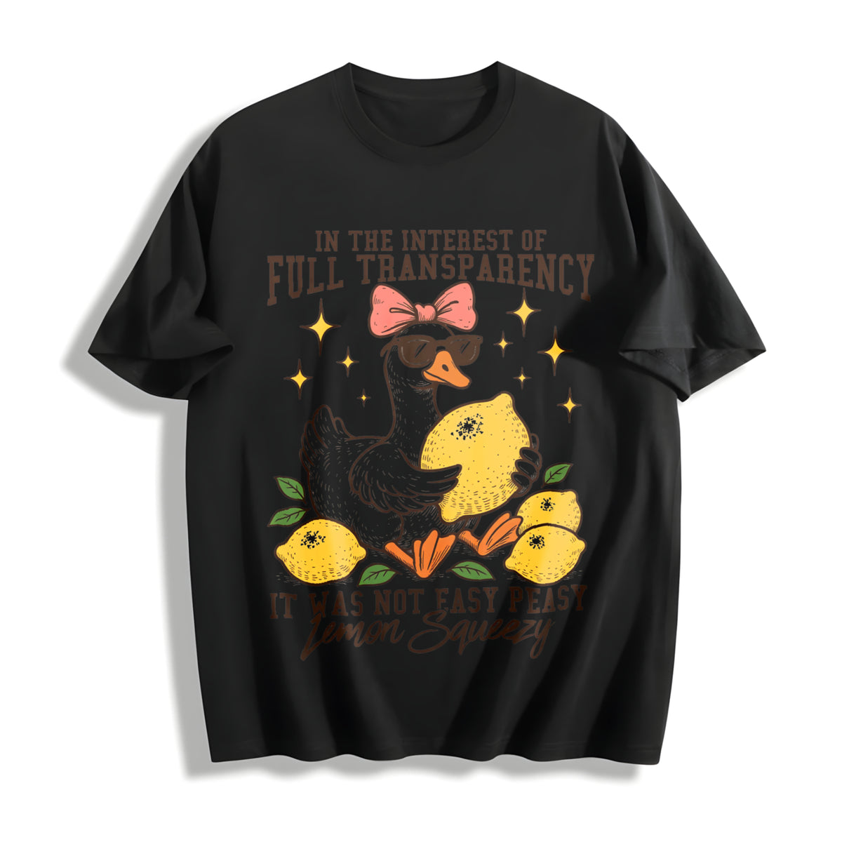 In the Interest of Full Transparency It Was Not Easy Peasy Cotton T-Shirt in Black