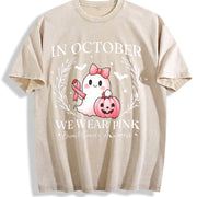 ® in October We Pink Ghost Vintage Washed T-Shirt in Beige
