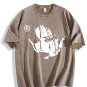 Face Y2K Vamp Vintage Washed T-Shirt in Brown