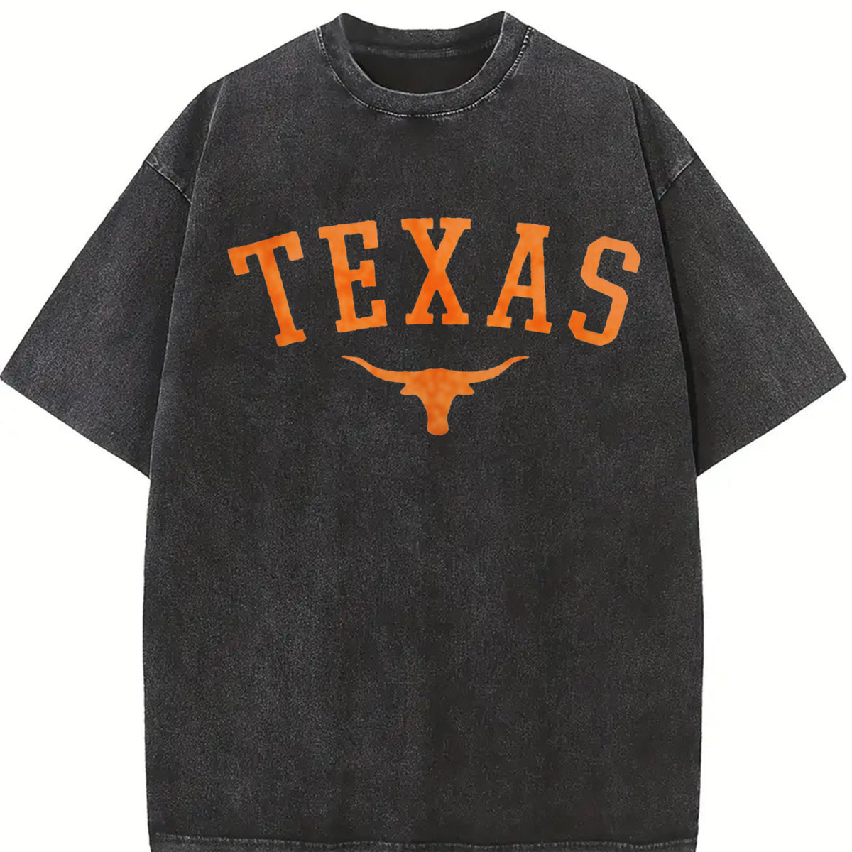 Texas Longhorn Tank Vintage Washed T-Shirt in Black