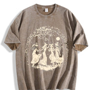 European and American for Halloween Vintage Washed T-Shirt in Brown
