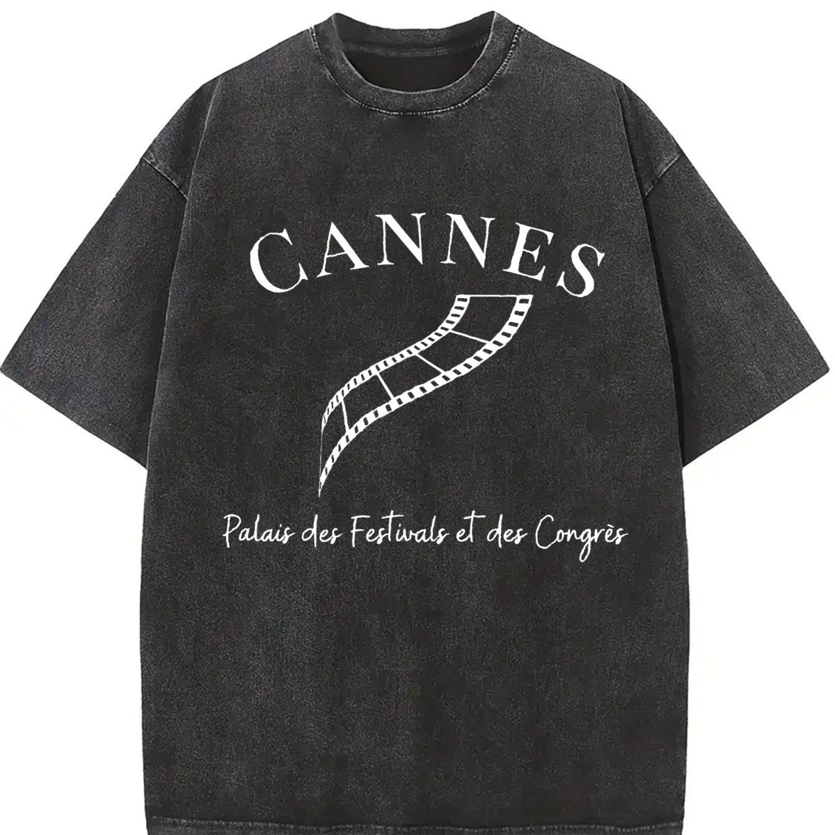 Cannes Film Festival Vintage Washed T-Shirt in Black