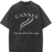 Cannes Film Festival Vintage Washed T-Shirt in Black