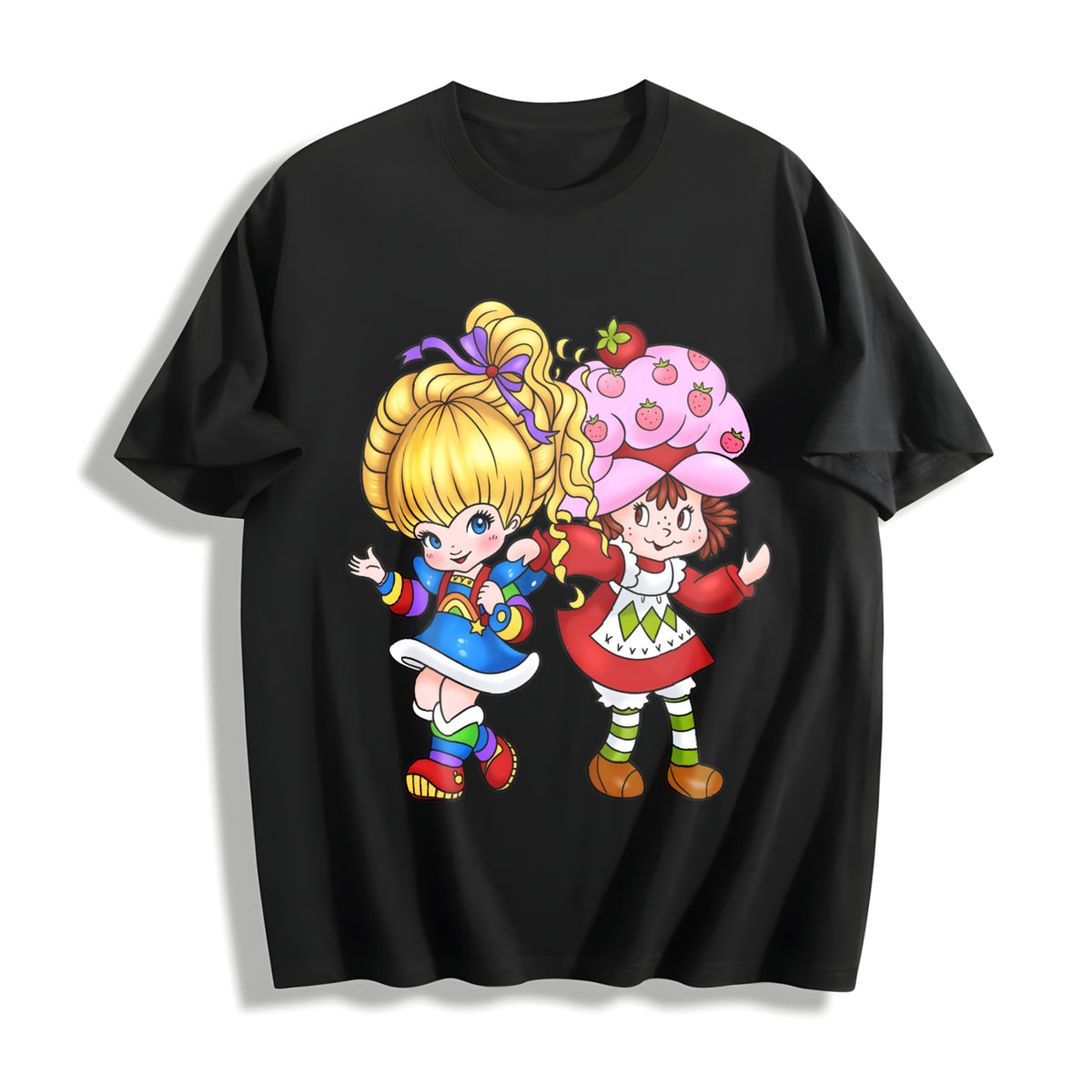 Strawberry Shortcake Friend Cotton T-Shirt in Black
