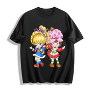 Strawberry Shortcake Friend Cotton T-Shirt in Black
