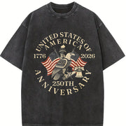 USA 250th Anniversary Vintage Washed T-Shirt in Black